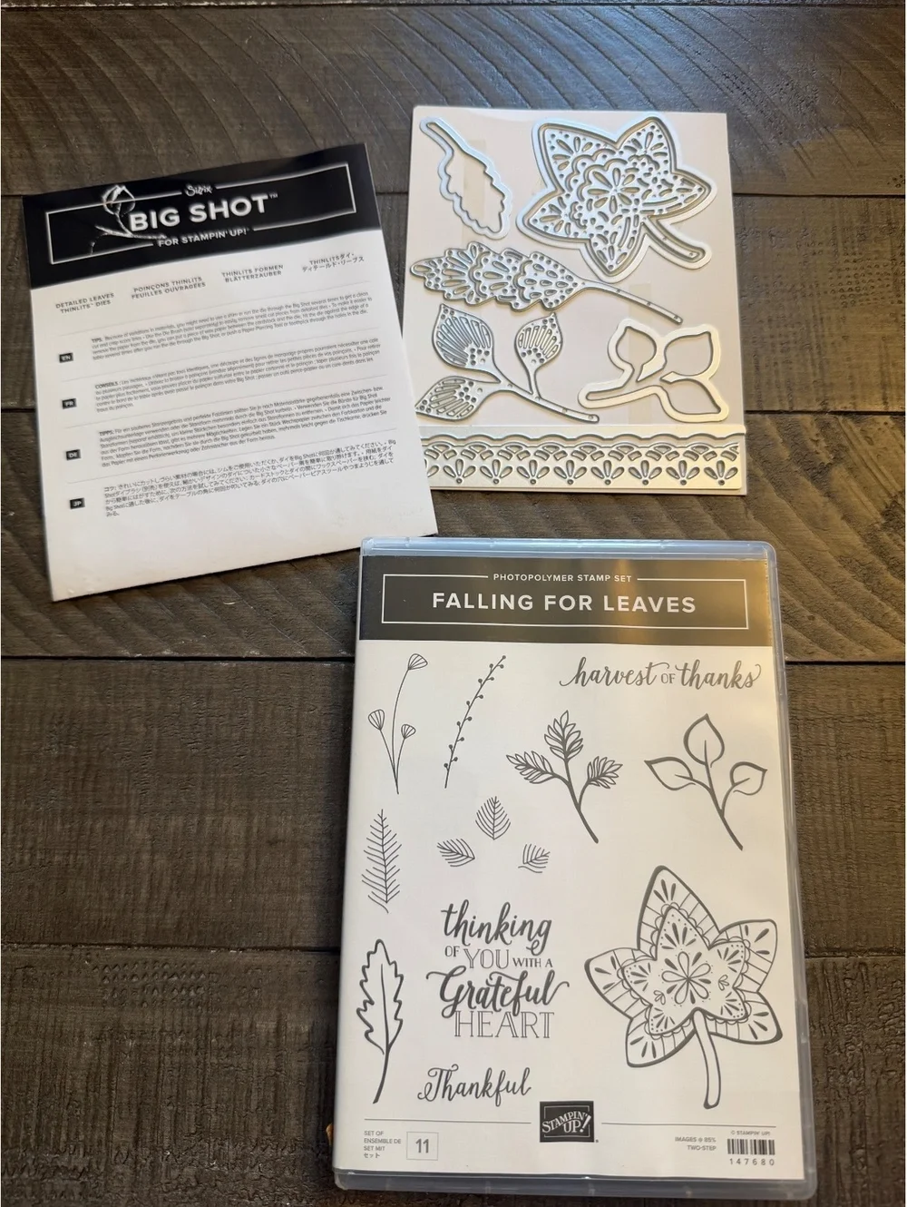 Stampin’ Up Falling For Leaves stamp set and Detailed Leaves die cut set